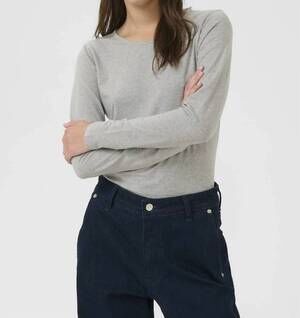 NEW PART TWO women's nemajas long sleeve top in medium grey melange